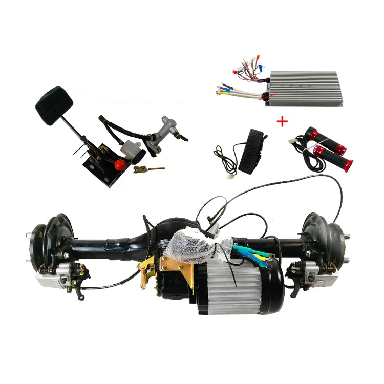电动汽车后桥总成48V 60V 1000W 2500W 3000W盘式制动器DIY电动三轮车转换套件