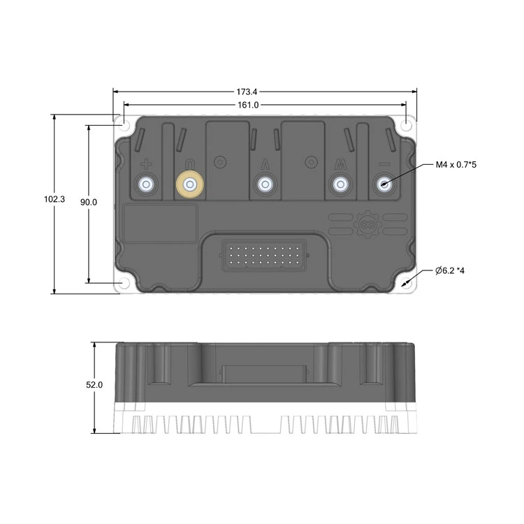 Bộ điều khiển động cơ không chổi than một chiều ND96240, 60V/72V/96V 2000W, bộ điều khiển sóng sin FOC, IP67, Yuquan 800A -30~+55, điện