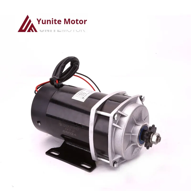 YUNITE 전기 자전거 브러시리스 모터 영구 자석 DC 기어드 모터 YN-DC-01 350W 36V/48V IP65 1.8Nm 토크 알루미늄 프레임