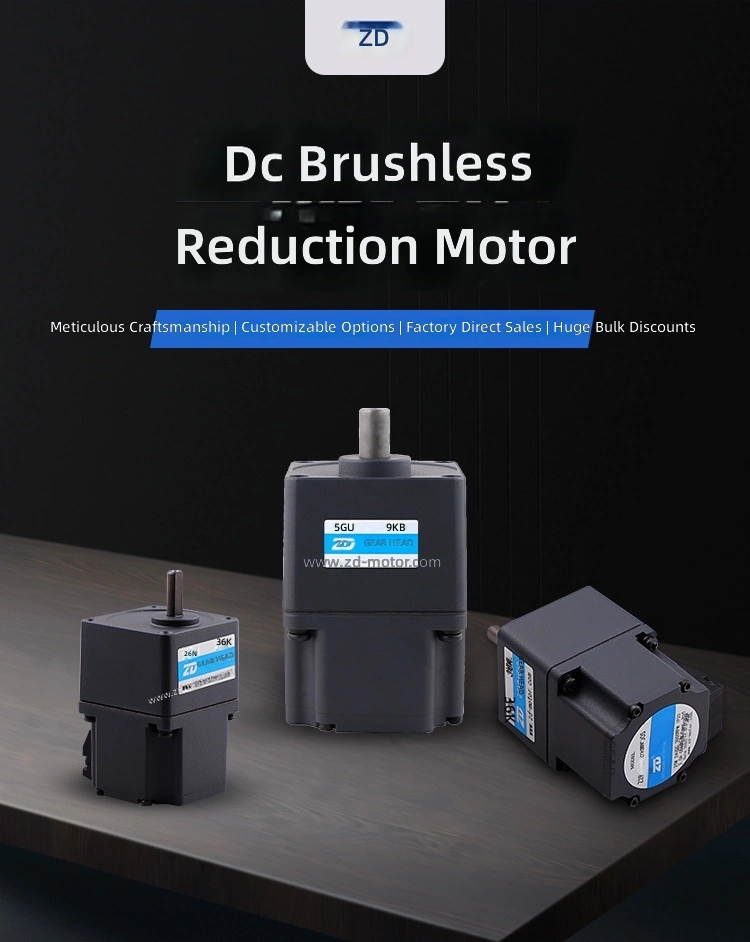 ZD Zhongda DC brushless motor micro gear speed regulation low speed small right angle 40Nm torque 200W forward and reverse