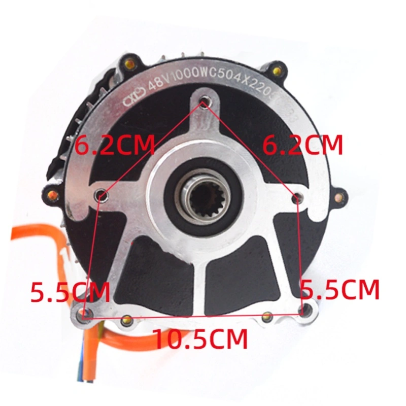 động cơ xe ba bánh điện 48v60v1000W bánh răng hoa trong 14 răng động cơ DC không chổi than bằng đồng nguyên chất