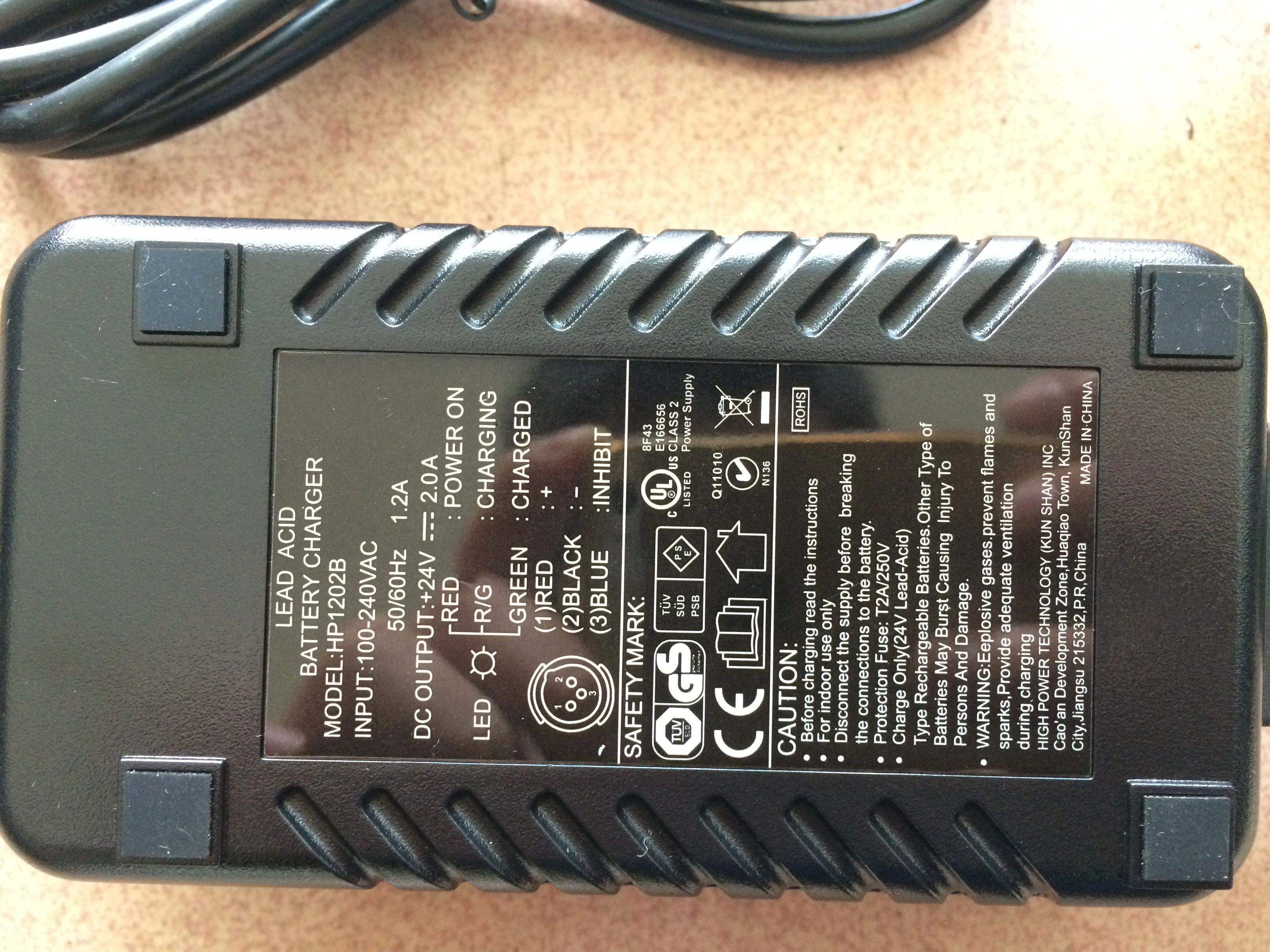 홍바이 HP1202B 24V2A 스마트 충전기 노인 전동 스쿠터 휠체어 수입 중국산