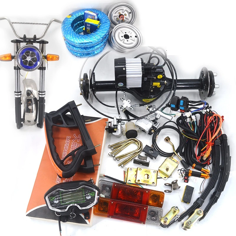 完整的60v 72v 1500w电动三轮车鼓式制动器后桥套件