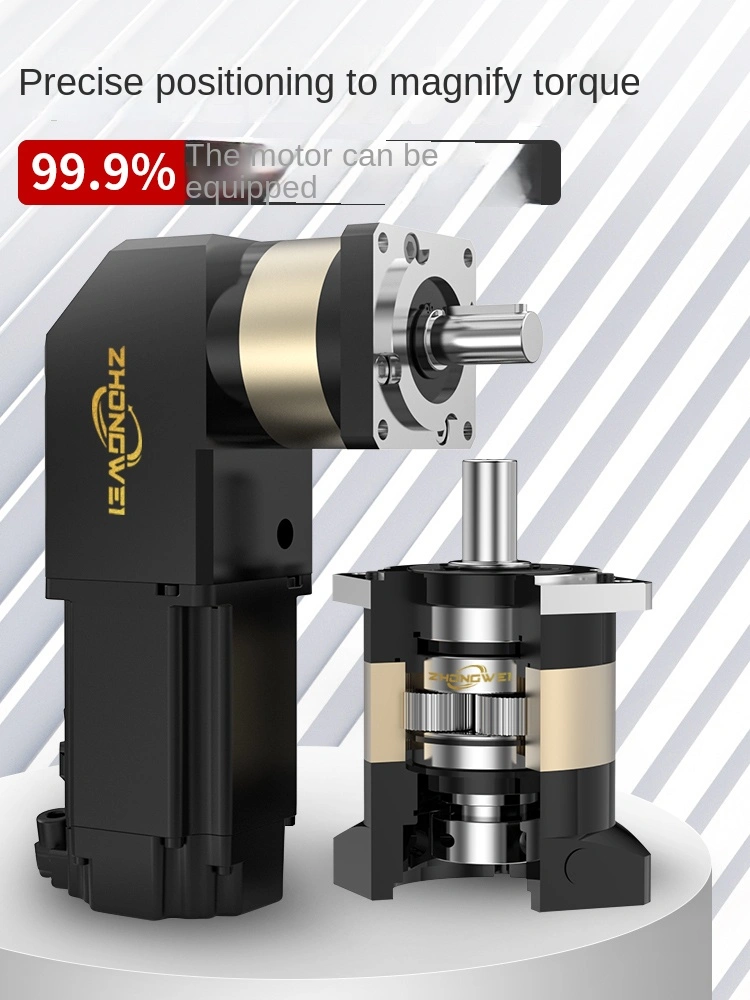 Hộp số hành tinh chính xác 42/57 bước 90 độ bộ truyền góc vuông 130 servo lắp đứng 5kg sản xuất trong nước