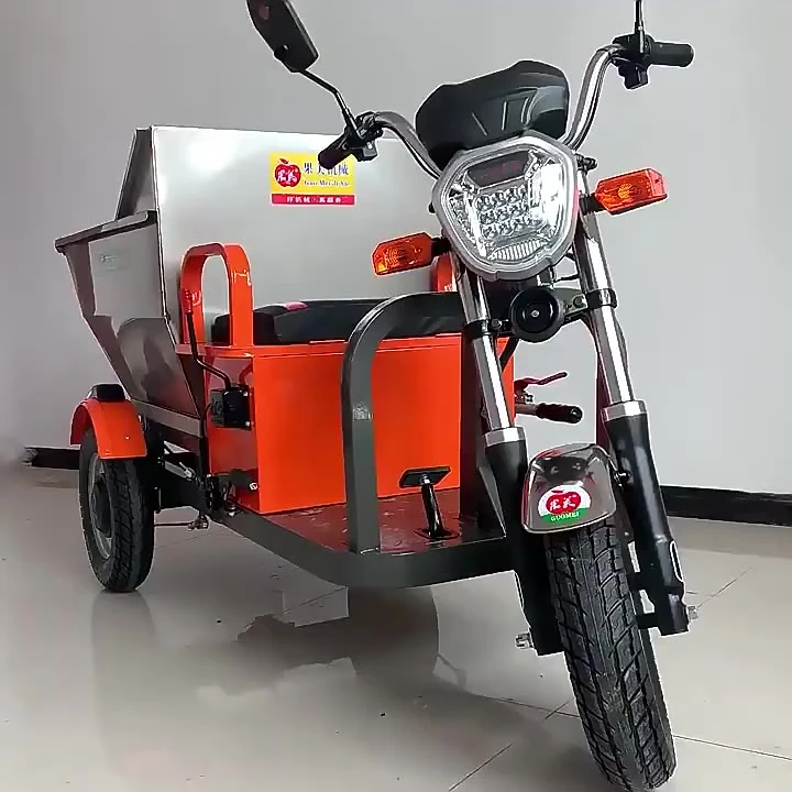 Xe ben 3 bánh điện 60V 1000W, chở 600kg, thùng xe bằng thép không gỉ