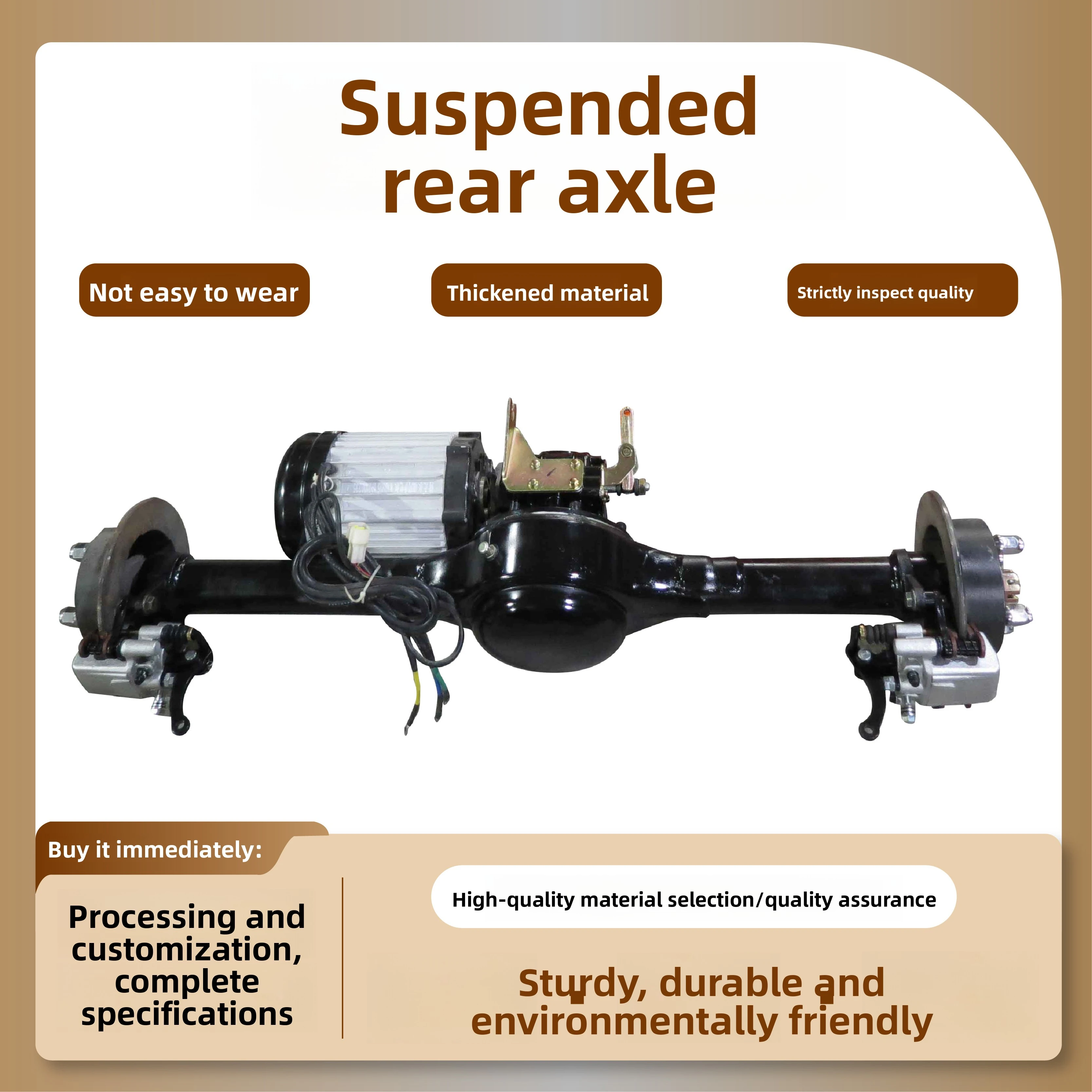 Rear axle assembly with independent suspension and front-wheel drive for new electric 4WD