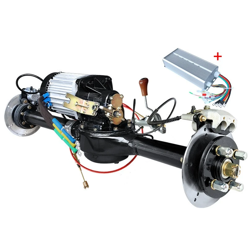 Electric vehicle 60V 72V 1800W Permanent Magnet Brushless Gear Motor Disc Brake Integrated Shift Rear Axle with Controller