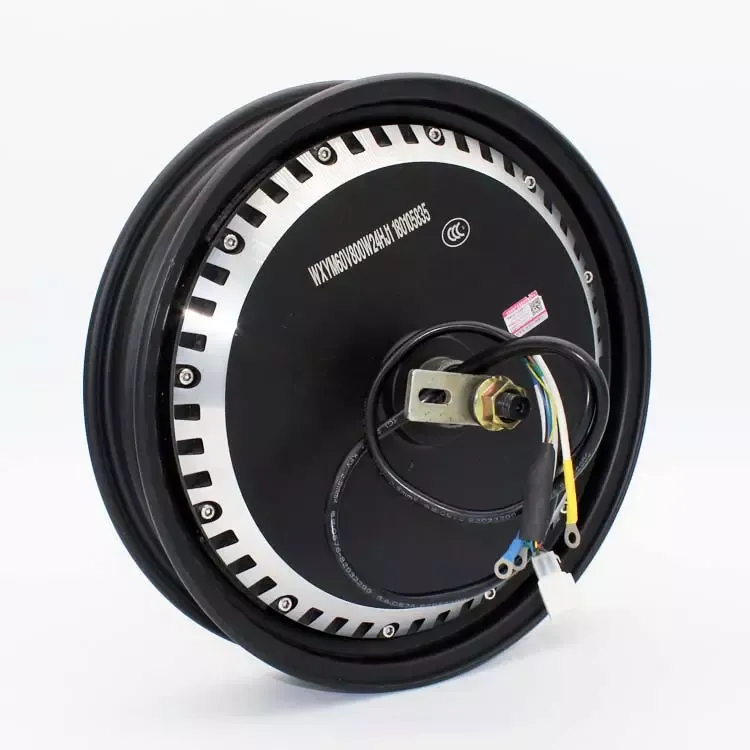 động cơ xe đạp điện có công suất 500w, đường kính 12 inch, 16 inch, điện áp 72v và được trang bị phanh đĩa