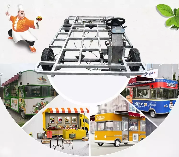 Cụm trục sau khung gầm xe bán đồ ăn 4 bánh điện tốc độ thấp tải trọng cao, áp dụng cho lốp xe 12 inch loại nặng