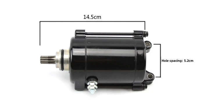 HJ125-2/2A Motorcycle Starter Motor For Zhujiang CG125 Jiang 150 General Push Rod Motor Black