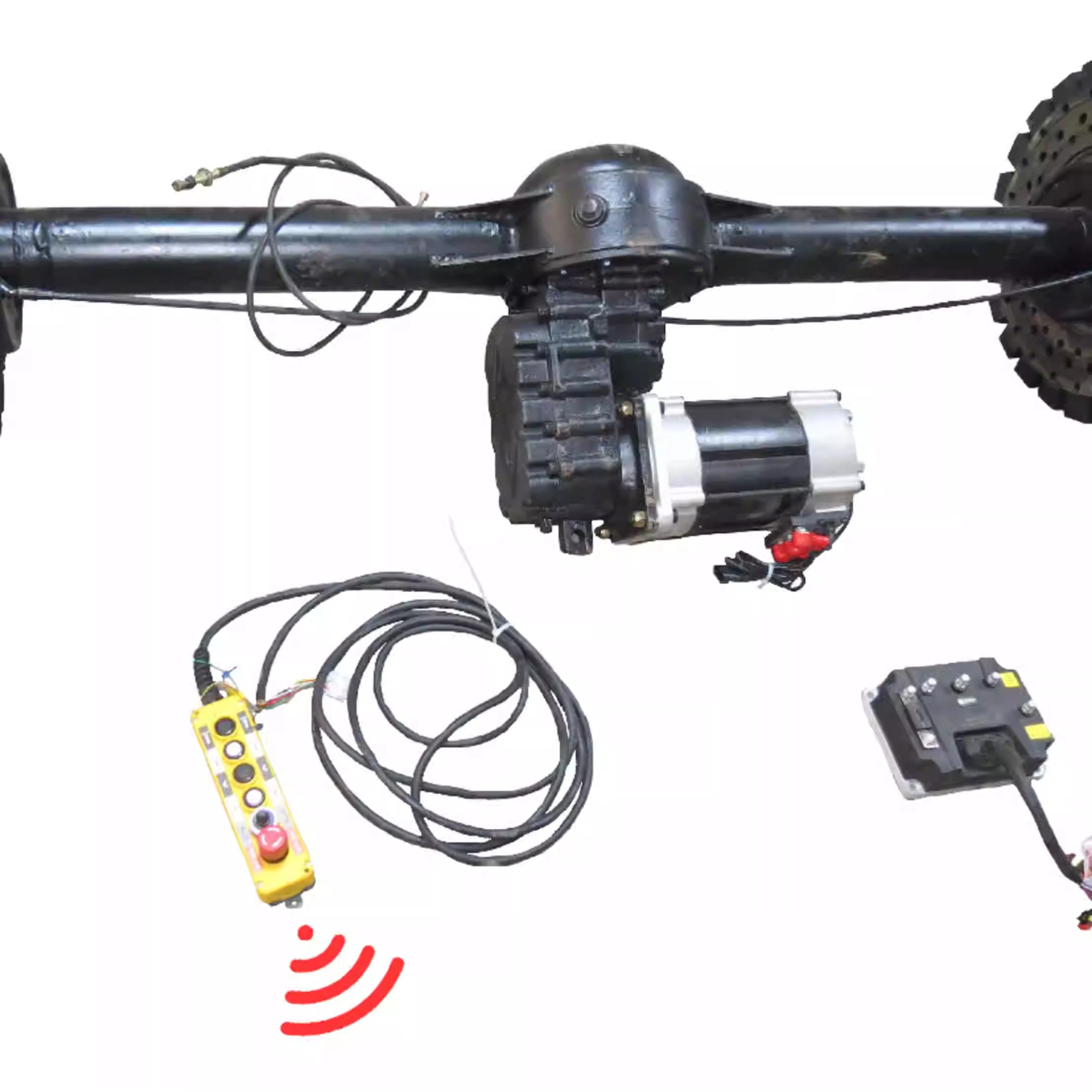 Factory Direct Sales Wired Remote Control Load-Bearing Casting Six-Hole Oil Drum Brake Rear Axle Assembly