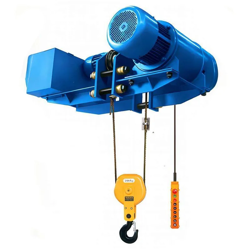 Ultra low hanging wire rope electric hoist