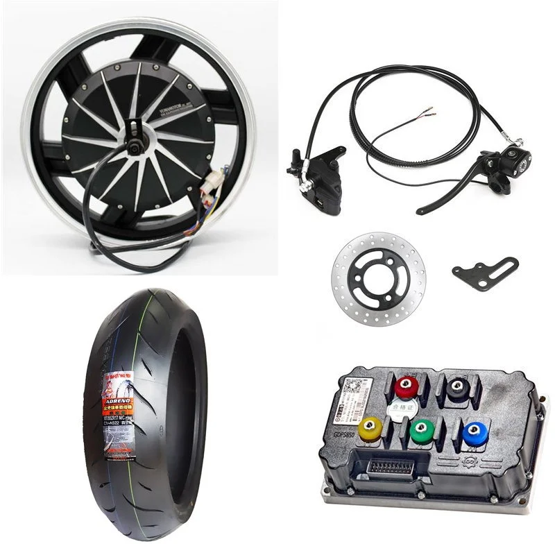 Hiệu quả cao 16 inch 2000W 72v Động cơ Trung tâm xe điện không có chổi than với Phanh đĩa