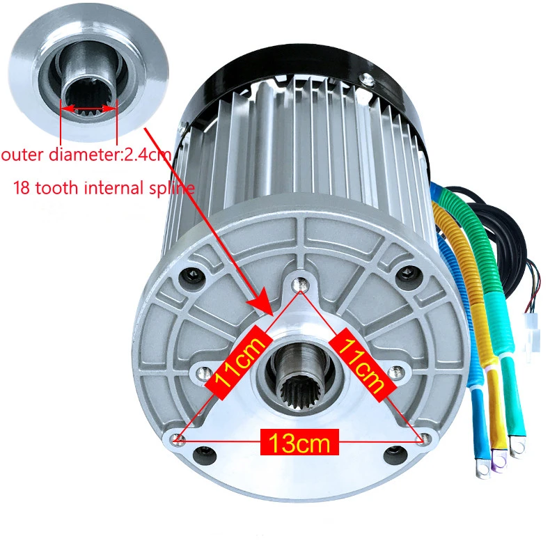 고출력 3000W 60V 72V 전기 삼륜차 개조용 브러시리스 DC 모터