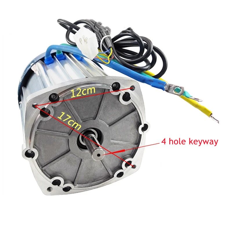 고출력 병 전기 트라이크 모터60V 72V 2200W 키웃 사각 구멍이 있는 직류 브러시리스 모터