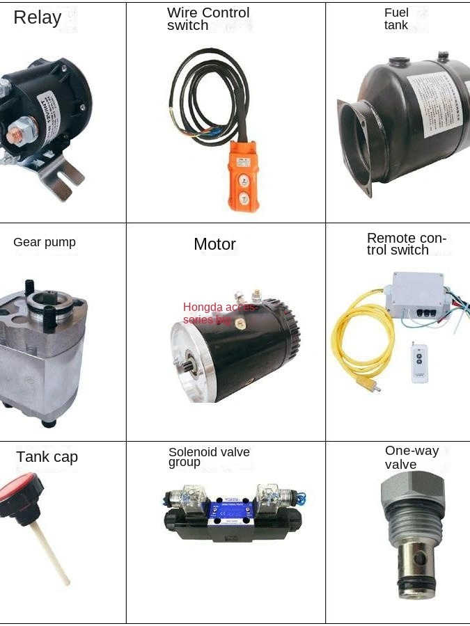 Bơm cánh quạt thủy lực điện được cải tạo 12-72V Thiết bị thủy lực điều khiển từ xa hai chiều hai chiều Nâng xe rác