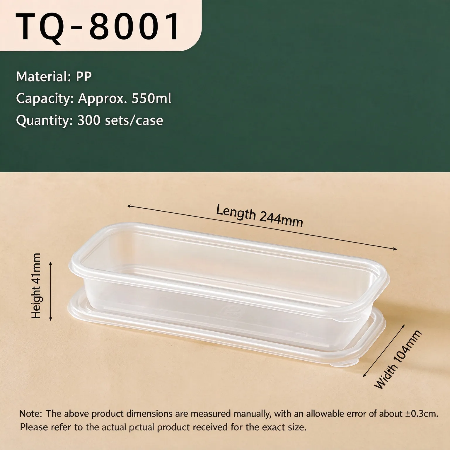 550ml PP Food Container with Lid | TQ-8001 Wholesale
