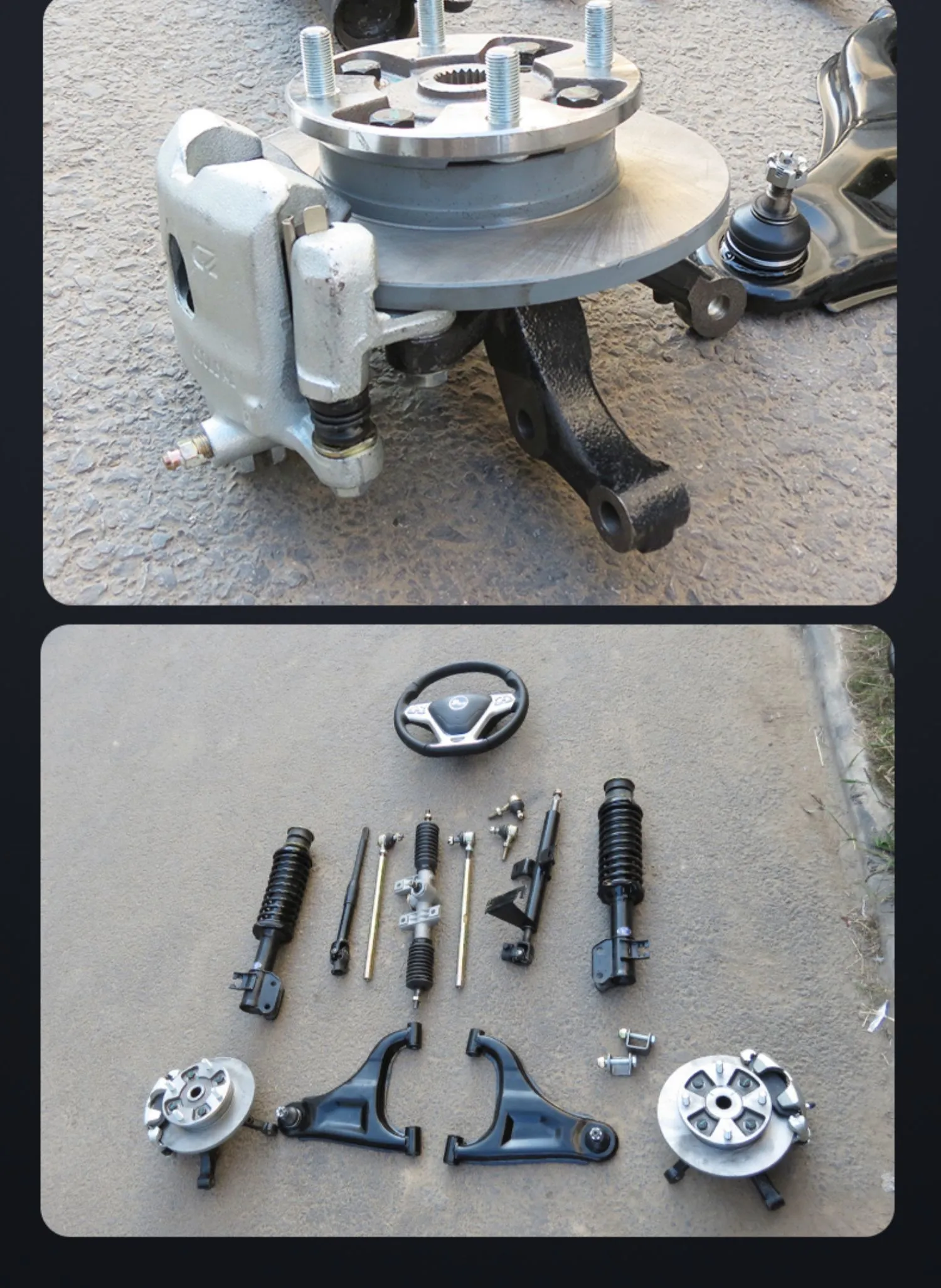 Steering Wheel Brake Assembly of Electric Four-Wheel Vehicle with Independent Suspension Front Axle