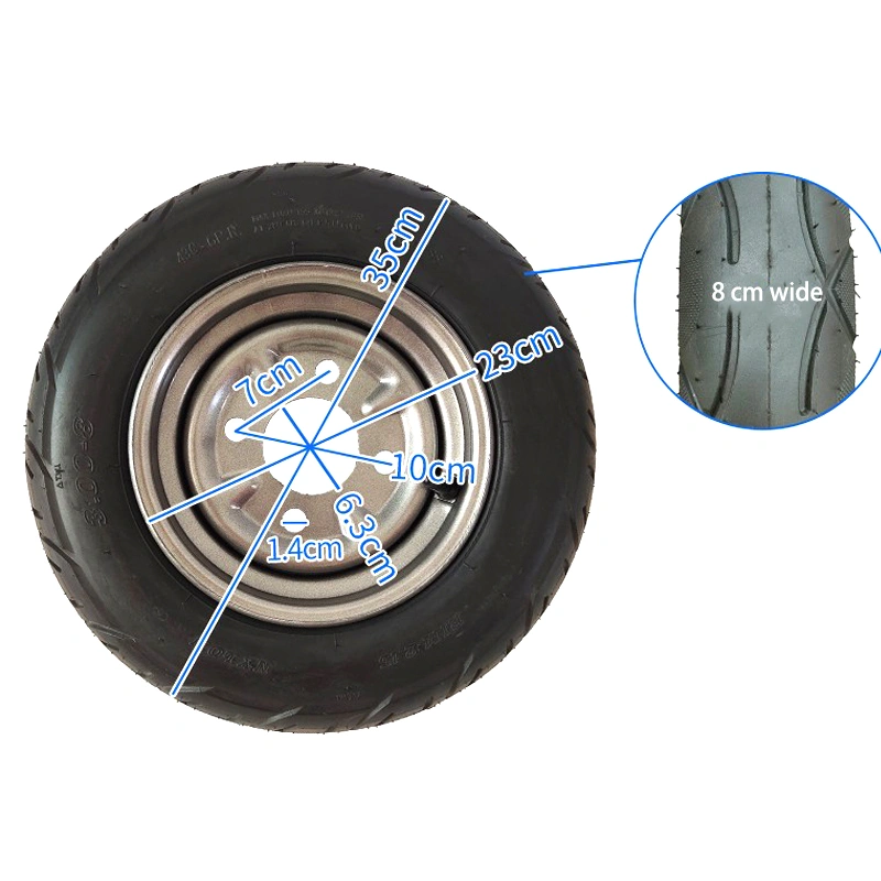 Xe đẩy thang máy điện bánh xe màu xám thi công bánh xe đặc lốp cao su 4.00-8 lốp xe 4.00-8 bánh xe cao su không cần bơm hơi