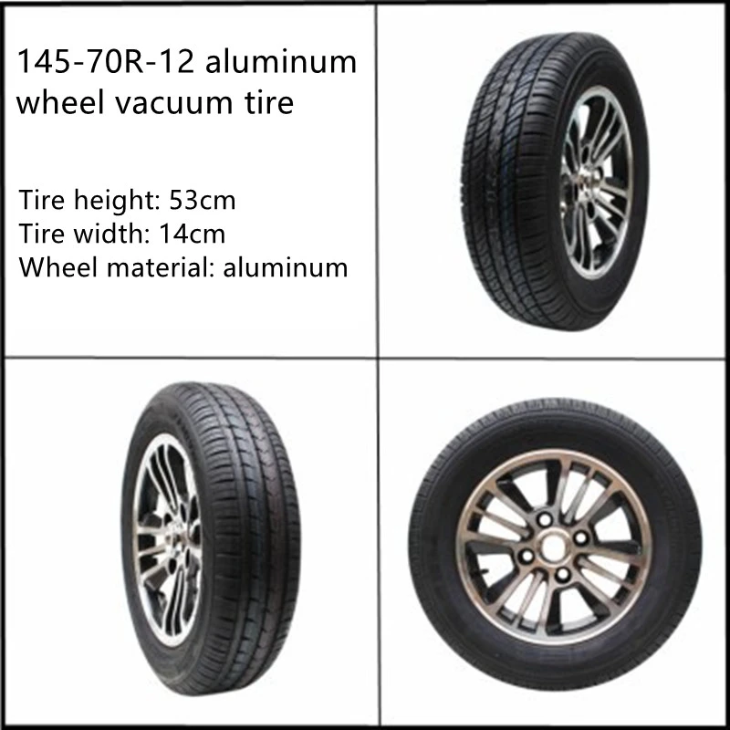 135/145/155/70R-12 Tubeless Tire Assembly for Electric Four-Wheeled Three-Wheeler