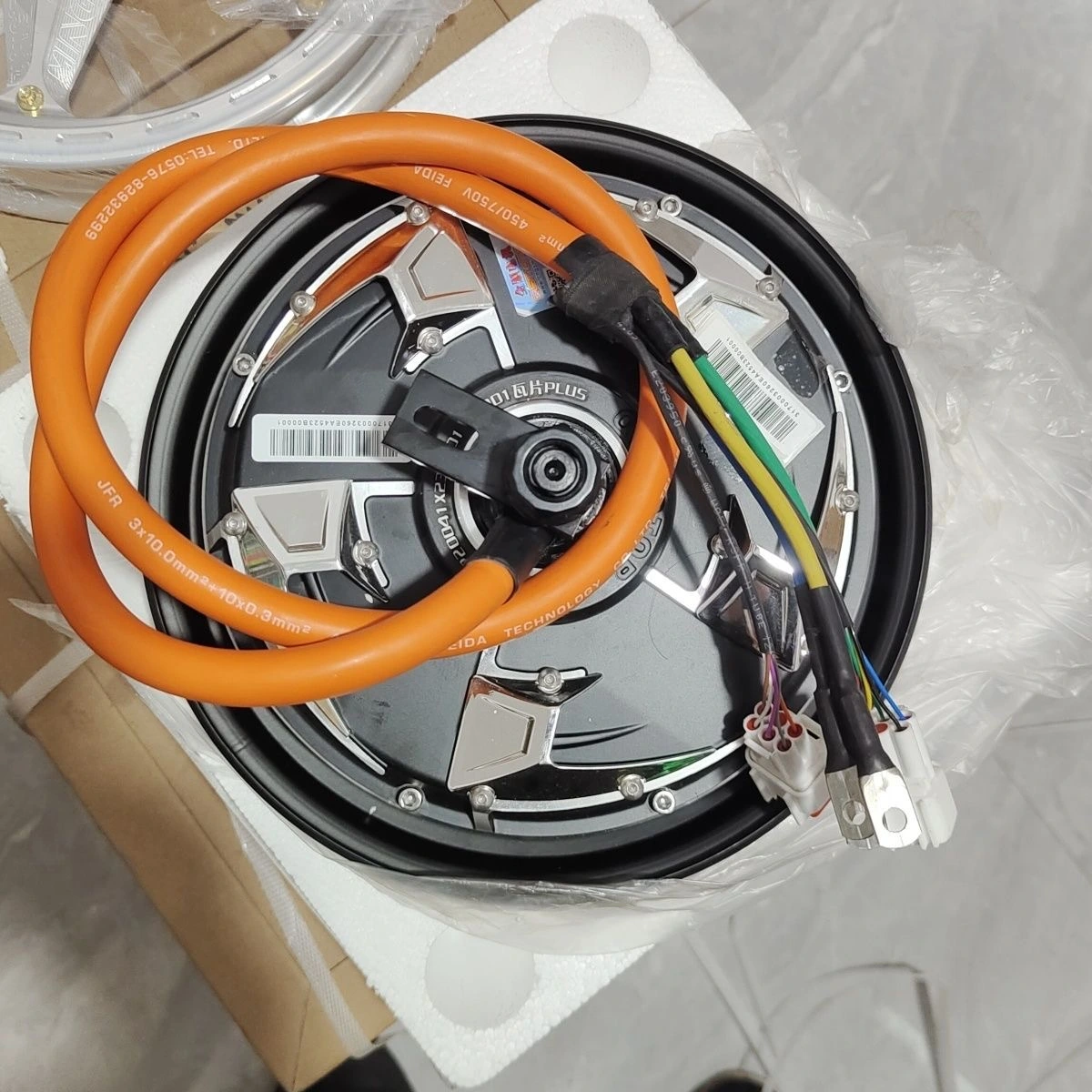 电动摩托车用超级功率5KW 12英寸72v凹面无刷轮毂电机