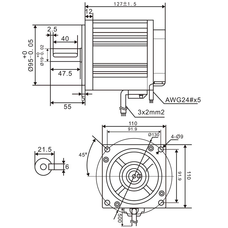 Động cơ DC không chổi than 3000W công suất cao - Tốc độ 6000/8000 RPM điện áp 220V nam châm vĩnh cửu điều chỉnh tốc độ đảo chiều hiệu suất
