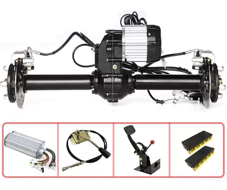 Xe điện trục sau động cơ BLDC động cơ bánh răng nam châm vĩnh cửu 60V 72V 1800W phanh đĩa tích hợp bộ chuyển đổi với bộ điều khiển