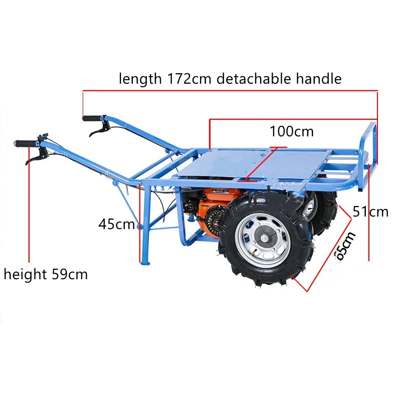 Xe kéo hai bánh xăng cho vườn cây leo núi nông nghiệp xe kéo một bánh xăng