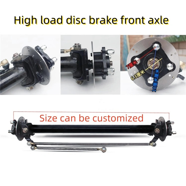 Xe bốn bánh điện bốn bánh rắn ăn bánh xe công trình nặng 1,2 m cơ cấu lái phanh cầu trước