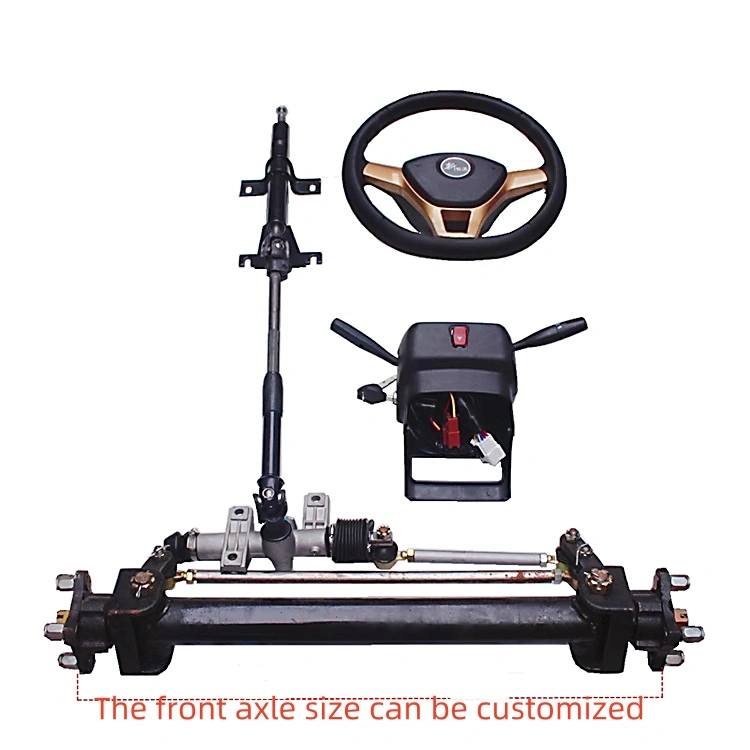 Xe bốn bánh điện bốn bánh rắn ăn bánh xe công trình nặng 1,2 m cơ cấu lái phanh cầu trước