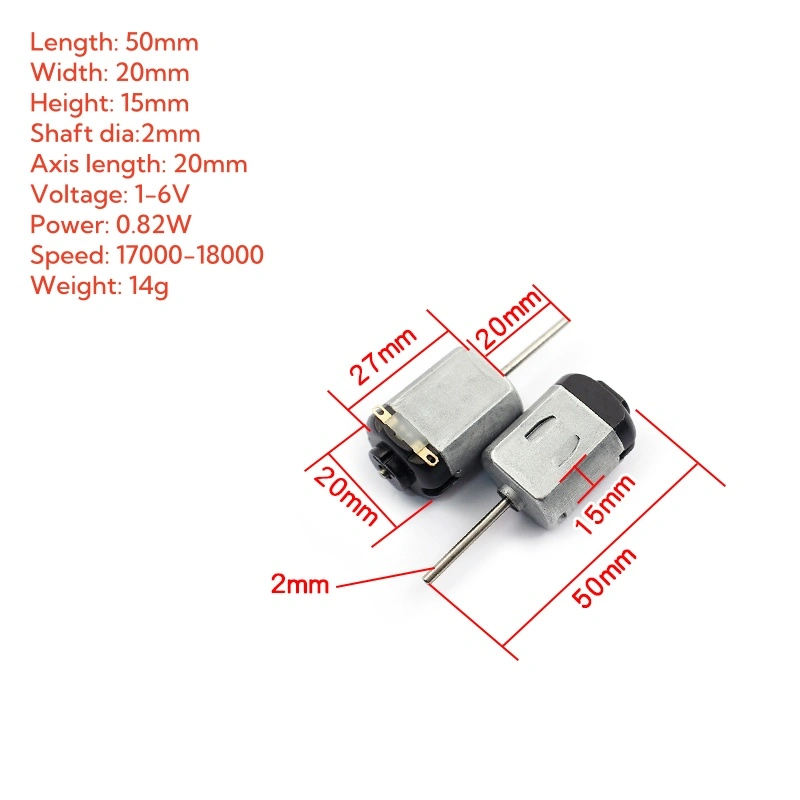 Động Cơ Điện Tím 6V 18000Vòng / Phút Đồ Chơi Tự Chế Quạt Nhỏ Bằng Điện Một Chiều