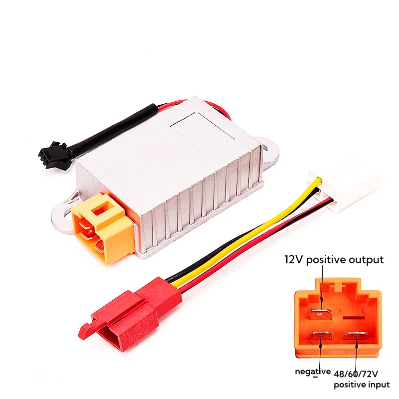 Bộ chuyển đổi áp xe điện 48/60/72V xuống 12V 8A 4 lỗ 3 dây chống nước dùng cho xe điện