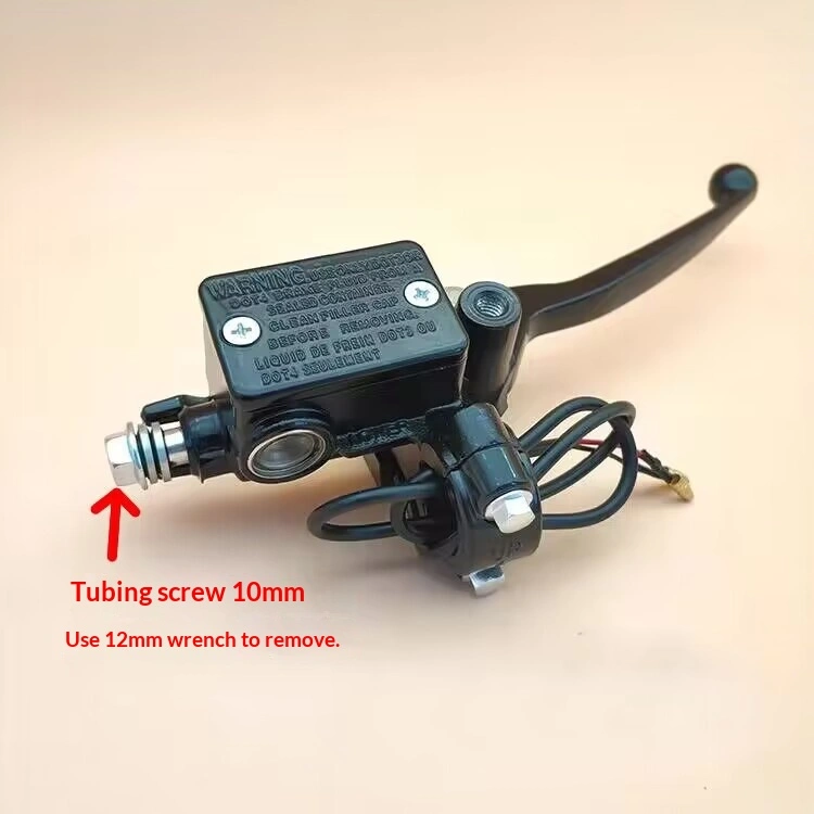 Bơm dầu phanh đĩa trước/sau xe máy điện Smooth Type Mavericks N1 N1s Bơm thủy lực bằng nhôm màu Bạc, Sản xuất tại Trung Quốc