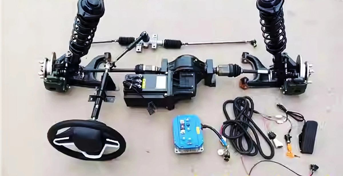 四轮沙滩底盘用新型电动独立悬架总成 5KW 72v前轮驱动悬架总成