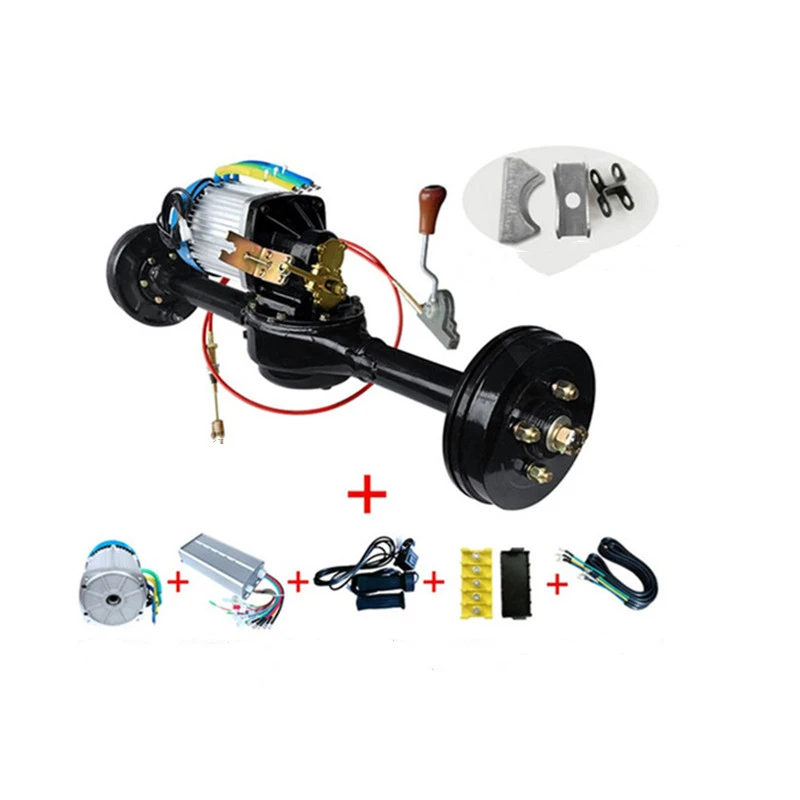 高负载1.5T鼓刹60V 72V 3000W一体变速电动车后桥套件