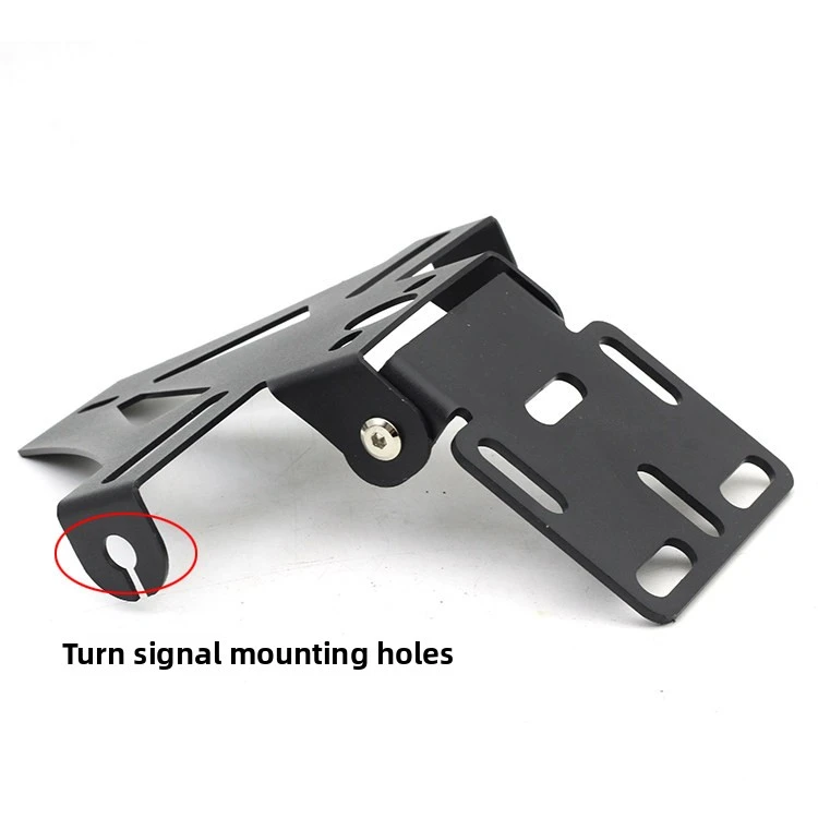 125 Motorcycle and Electric Vehicle License Plate Holder, Tail Light, Turn Signal, Adjustable Metal License Plate Mount
