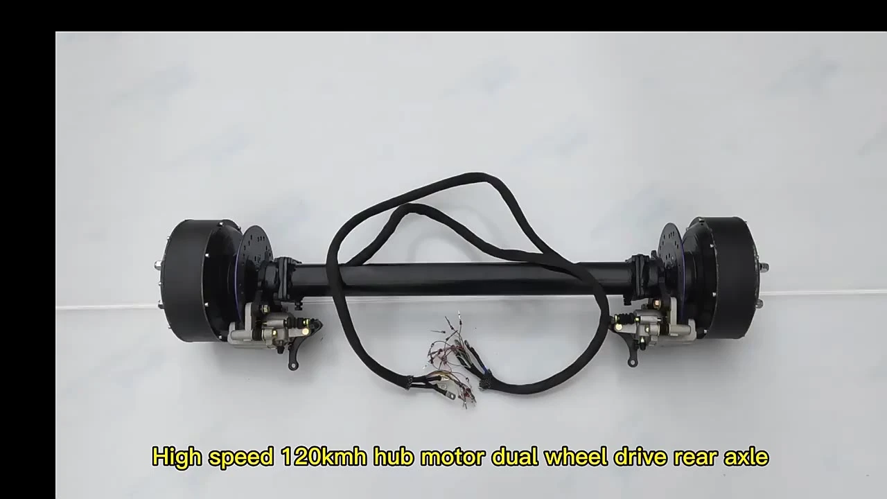 Cầu sau động cơ bánh xe 120 km/h tốc độ cao động cơ cầu dẫn động cầu sau xe điện 72V 5000W động cơ bánh xe dẫn động kép