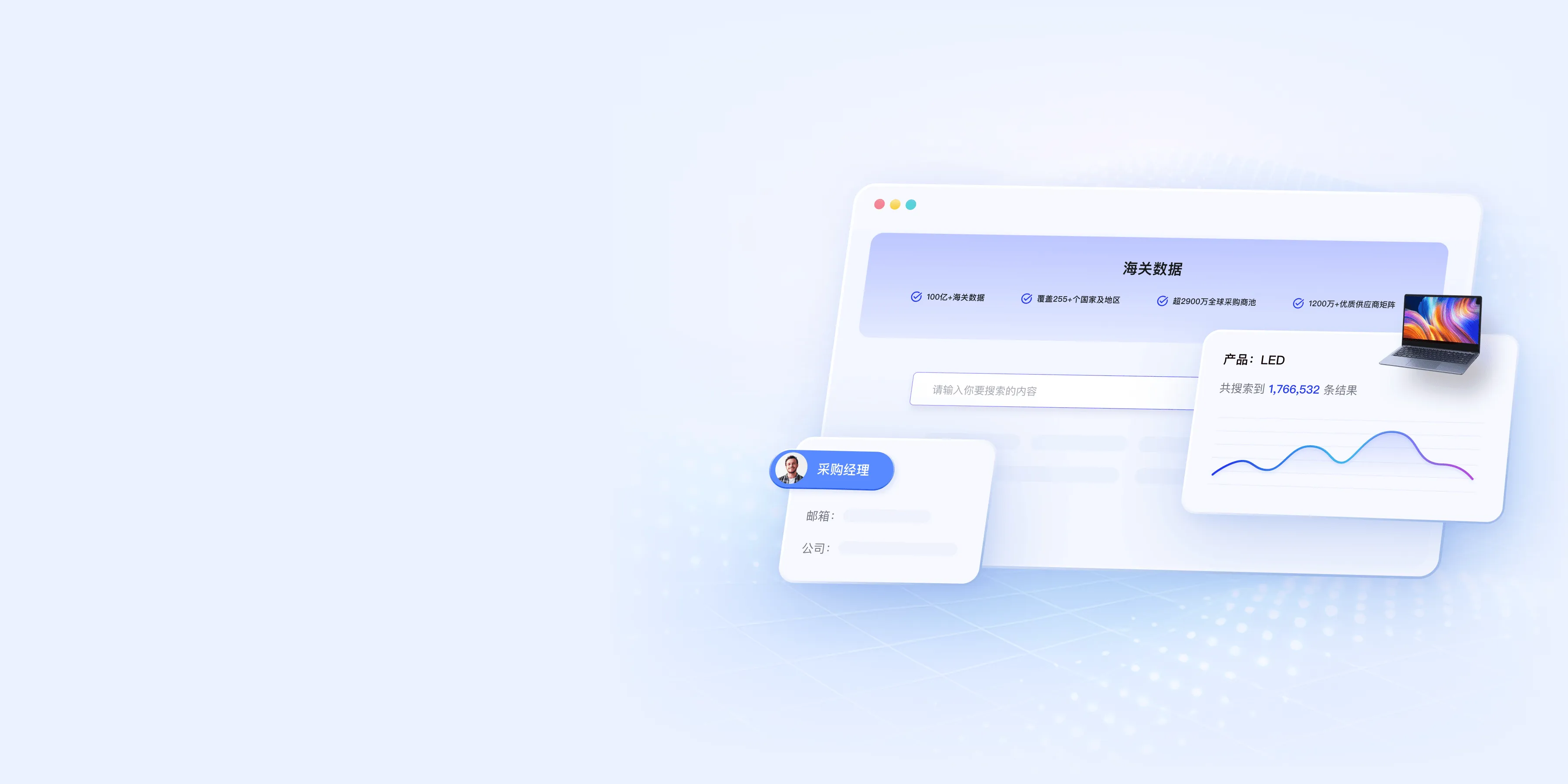 检索全球80亿+贸易商机数据